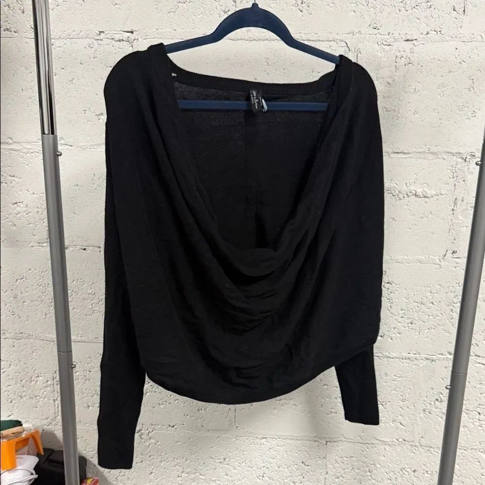 Guess by Marciano Black Drape Front Blouse - Size XS - Like New Black Oversized